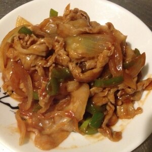 簡単すぎてすみません。野菜と豚肉のケチャップ炒め。